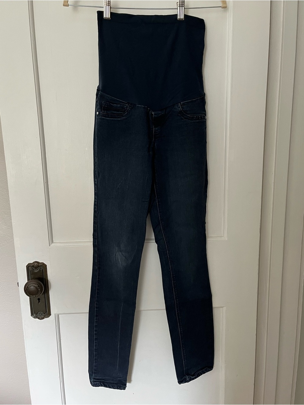 High-Rise Maternity Skinny Jeans in Dark Blue